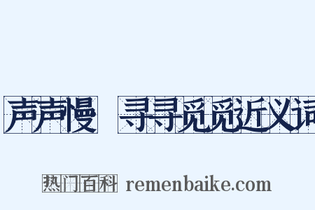声声慢·寻寻觅觅近义词是什么意思的图片